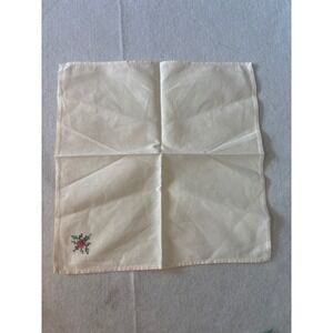 Unbranded Cloth Napkins Unisex OS Cream Excellent Floral Cross-Stitch Set of 4